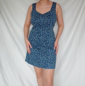 Marie Claire Dark Blue Floral Mini Summer Dress